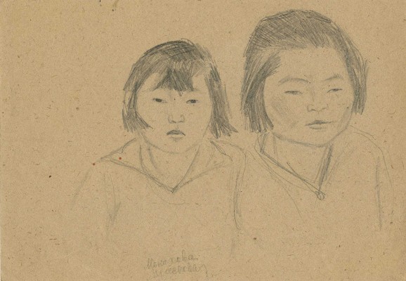 Эвенбах Евгения Константиновна. Портреты Монаховой и Просковой. Серия "Дальний Восток"